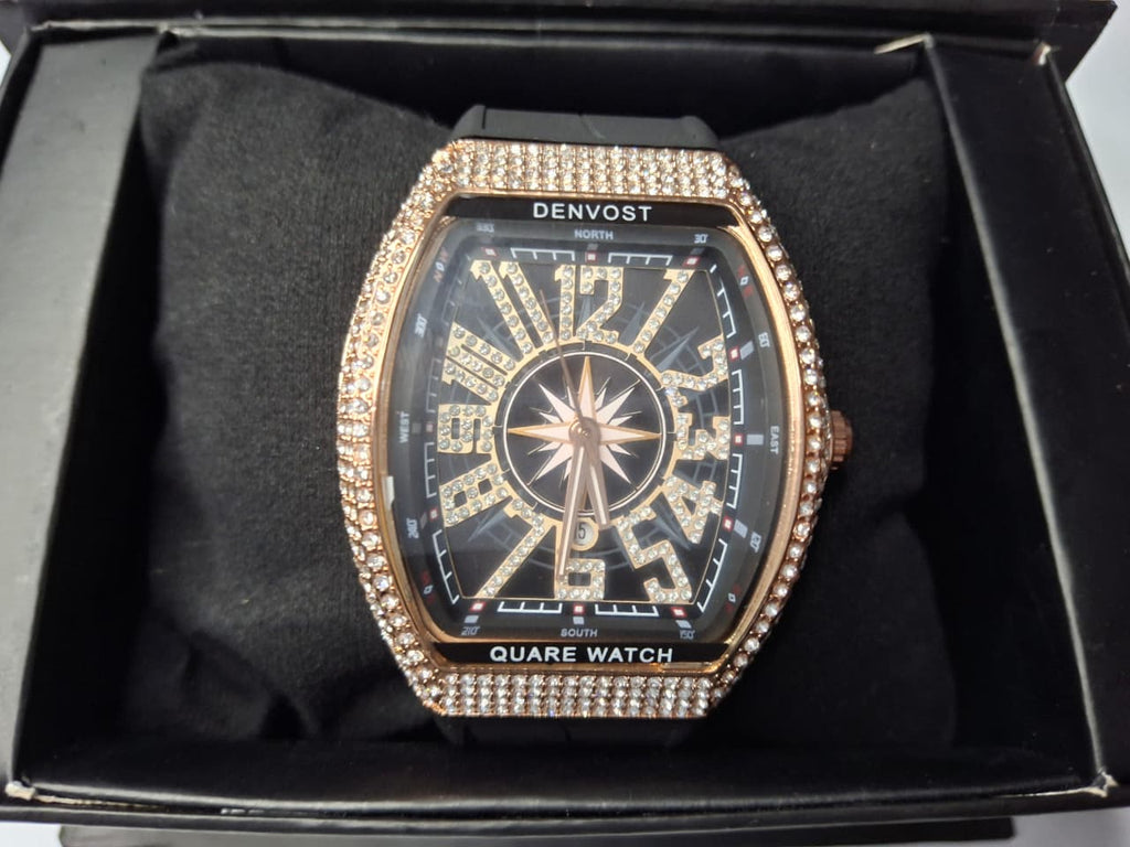 Denvost Black Strap Watch – Modern Classic Timepiece
