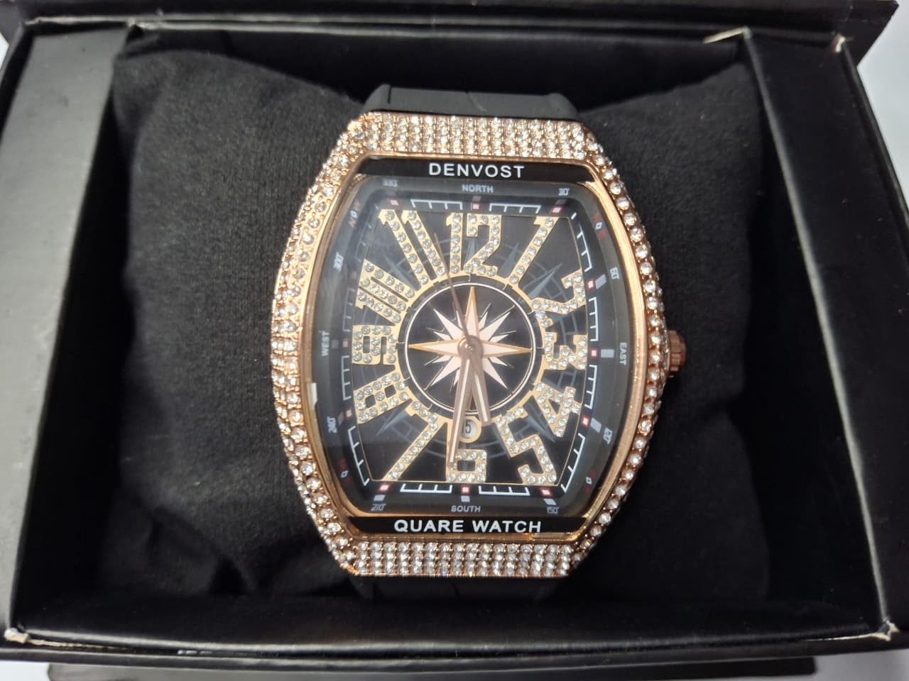 Denvost Black Strap Watch – Modern Classic Timepiece