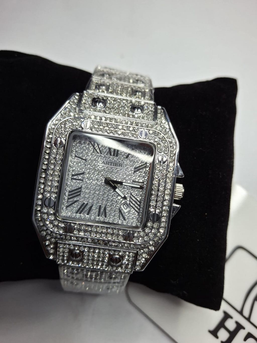 Cartier Inspired Fully Stone Luxury Watch - Premium Iced Out Timepiece
