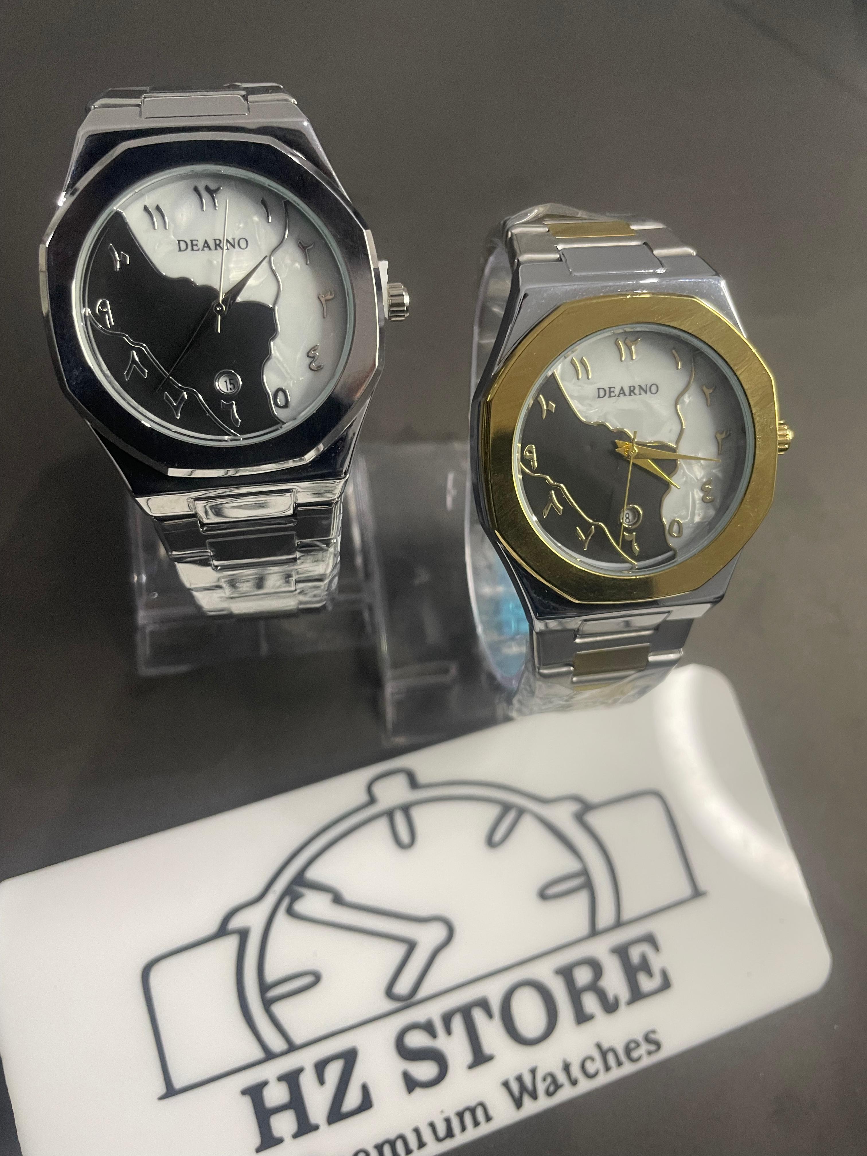 DEARNO Eclipse Dial Men's Watch – Dual-Tone Face with Artistic Arabic Numerals