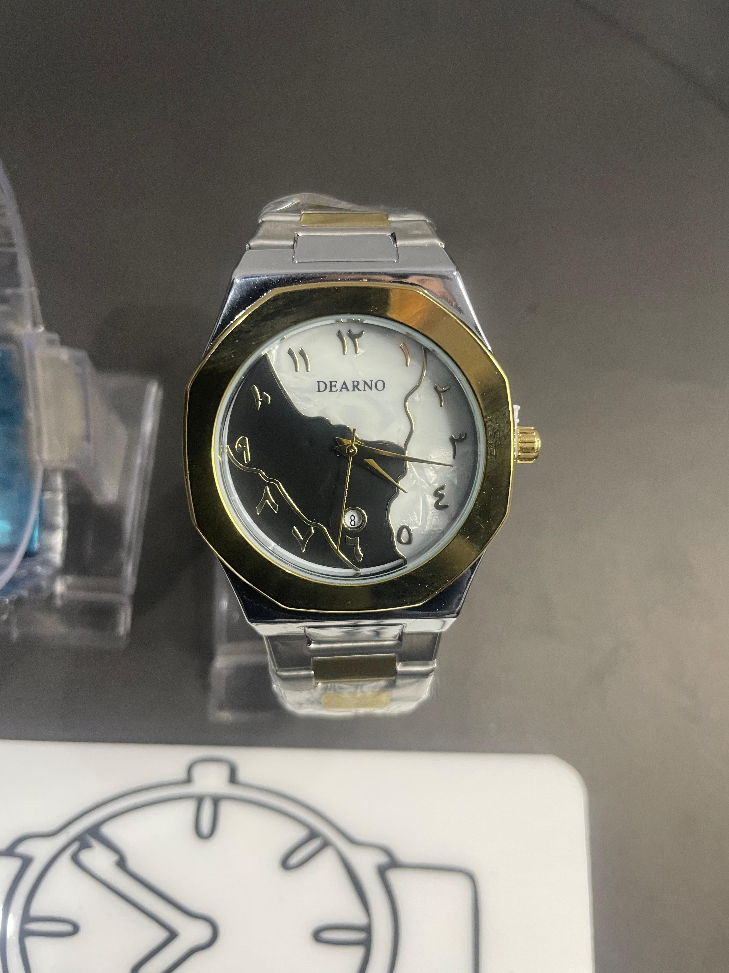 DEARNO Eclipse Dial Men's Watch – Dual-Tone Face with Artistic Arabic Numerals