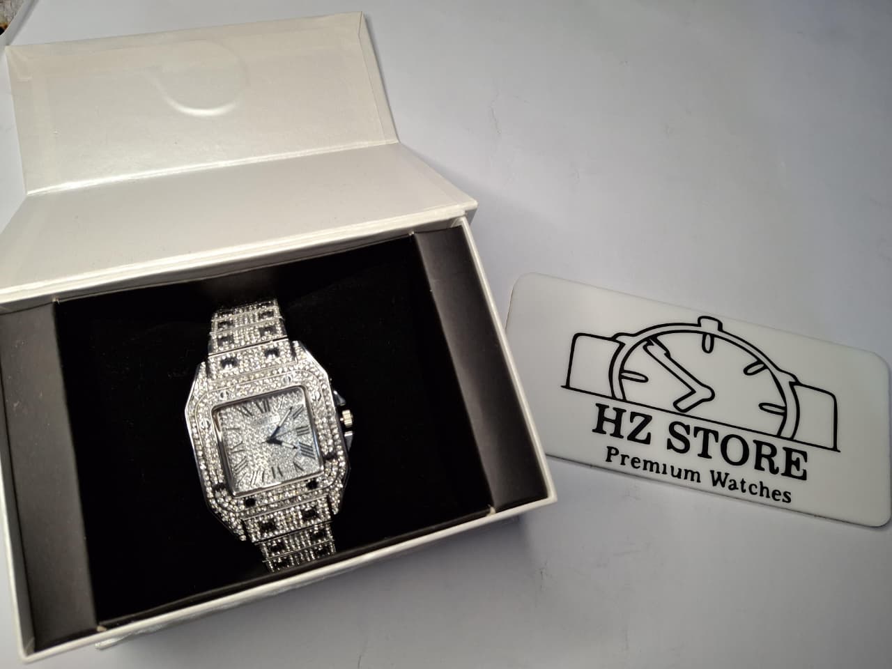 Cartier Inspired Fully Stone Luxury Watch - Premium Iced Out Timepiece