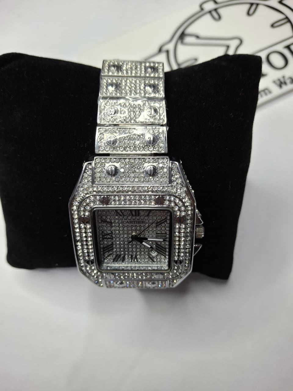 Cartier Inspired Fully Stone Luxury Watch - Premium Iced Out Timepiece